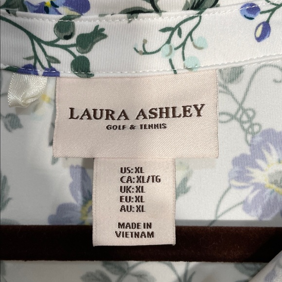 Laura Ashley Golf Tennis Dress Size XL Mini Floral Sleeveless Buttons Pleats - Picture 3 of 11